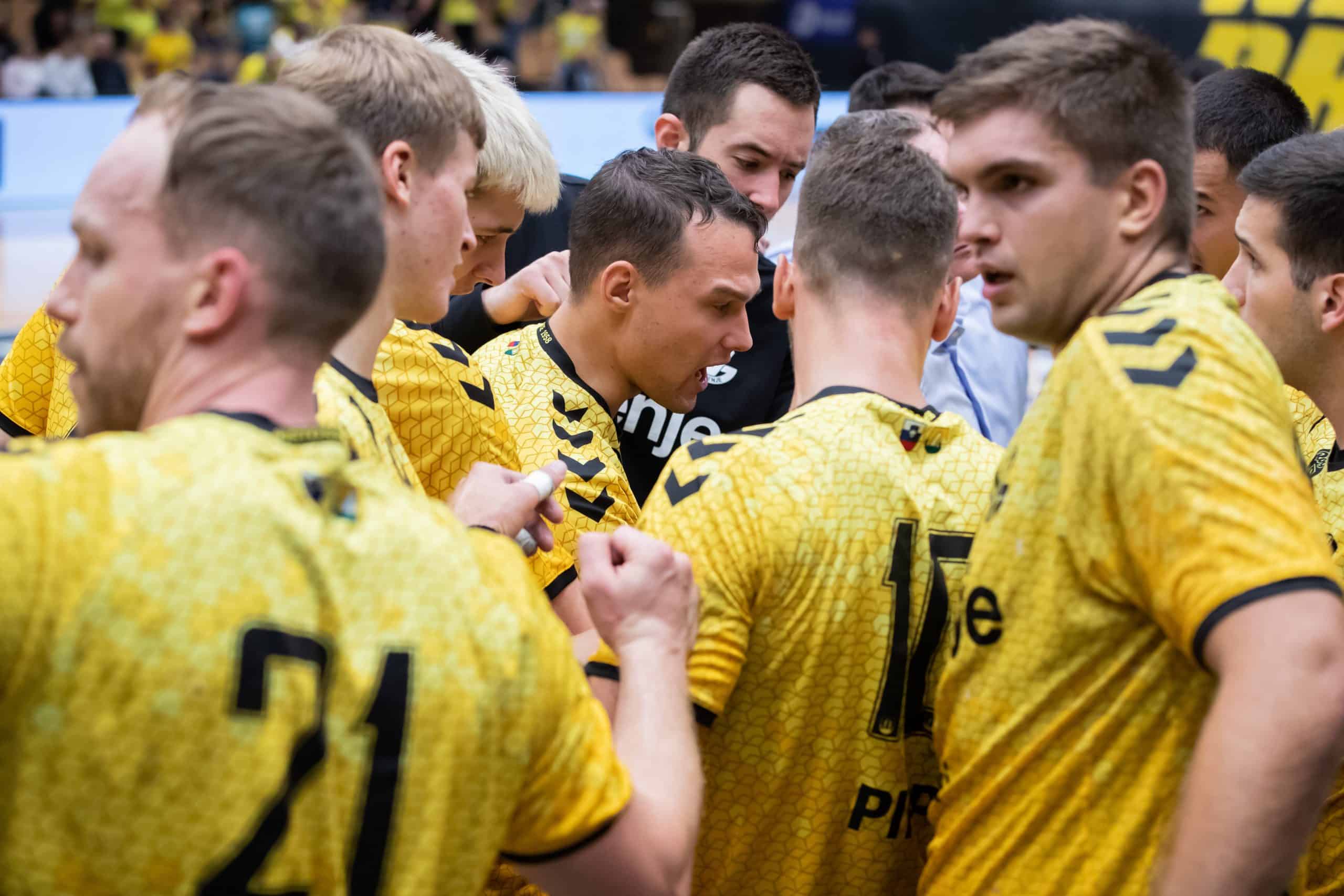 during 1.NLB league handball match between Gorenje Velenje and Slovan in Velenje, Slovenia on September 15, 2024